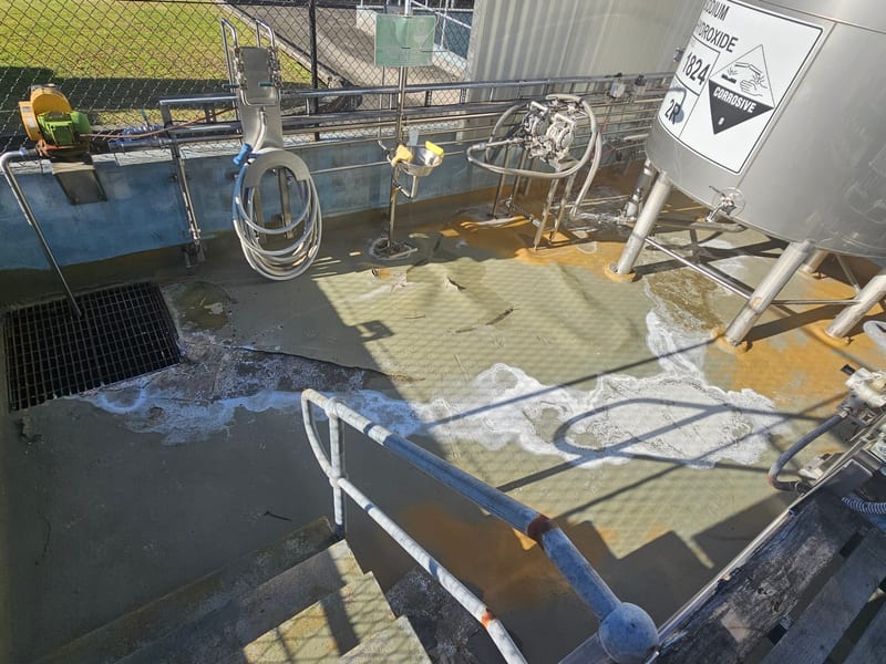 Concrete floor before coating — rough and unfinished